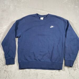 Nike Men’s Club Fleece Crewneck Sweatshirt Pullover – Medium Navy